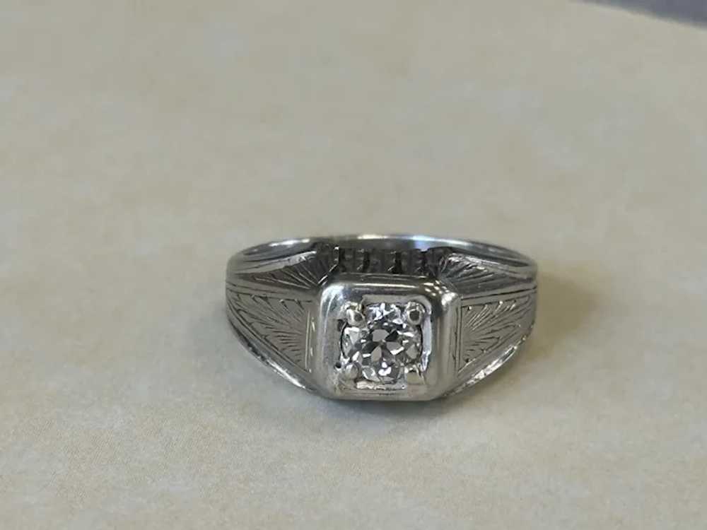Antique 14k Euro Diamond Ring - image 12