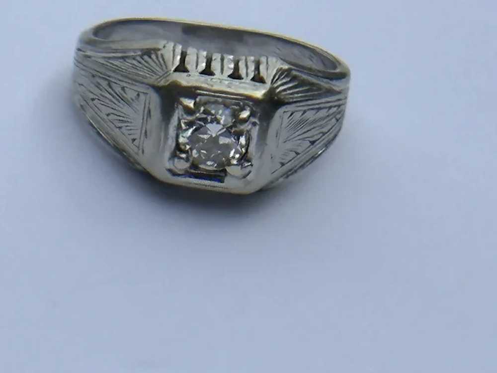 Antique 14k Euro Diamond Ring - image 2