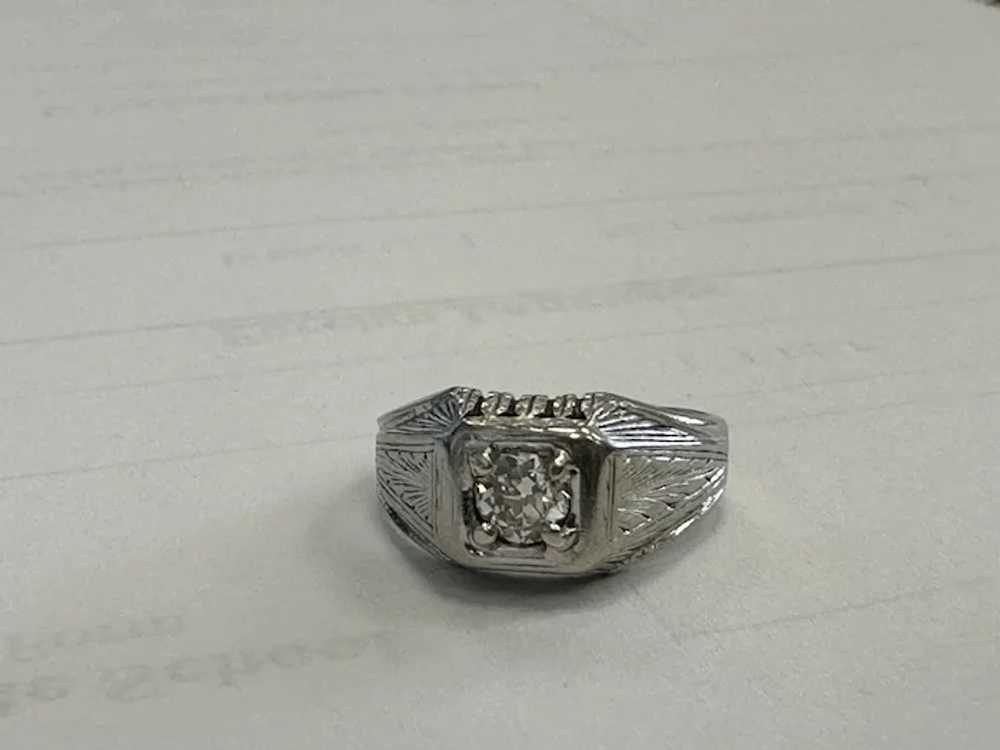Antique 14k Euro Diamond Ring - image 3