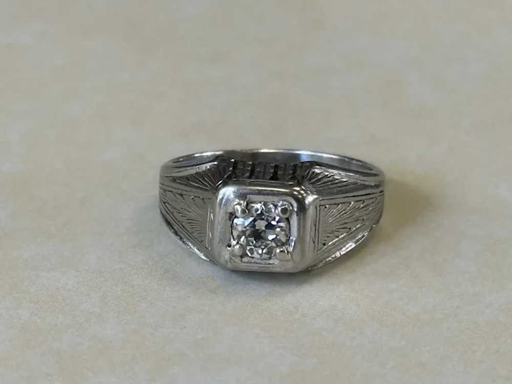 Antique 14k Euro Diamond Ring - image 5