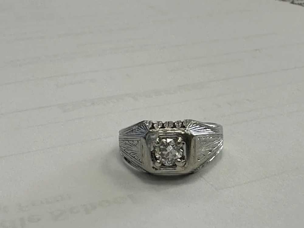 Antique 14k Euro Diamond Ring - image 7