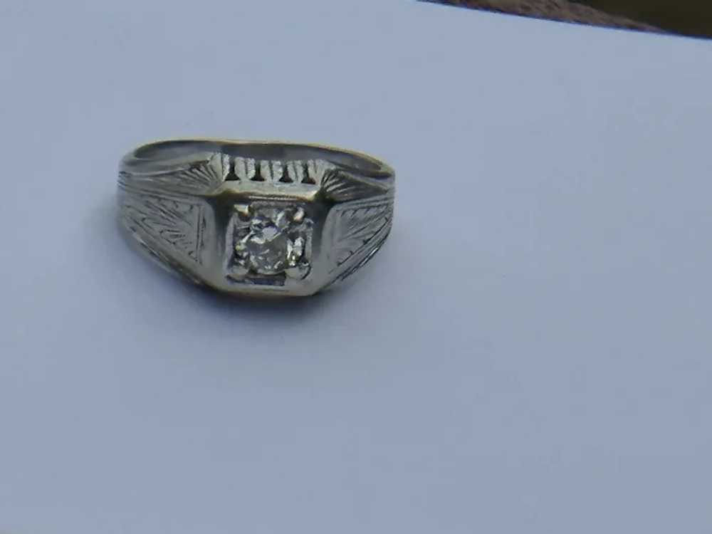 Antique 14k Euro Diamond Ring - image 9