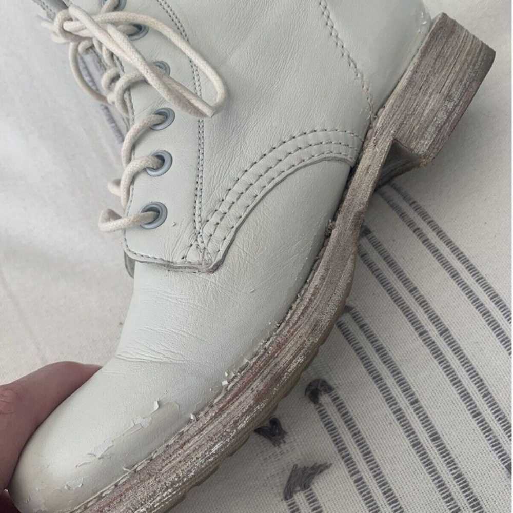 FRYE Off White Veronica Combat Boots 7.5 - image 6