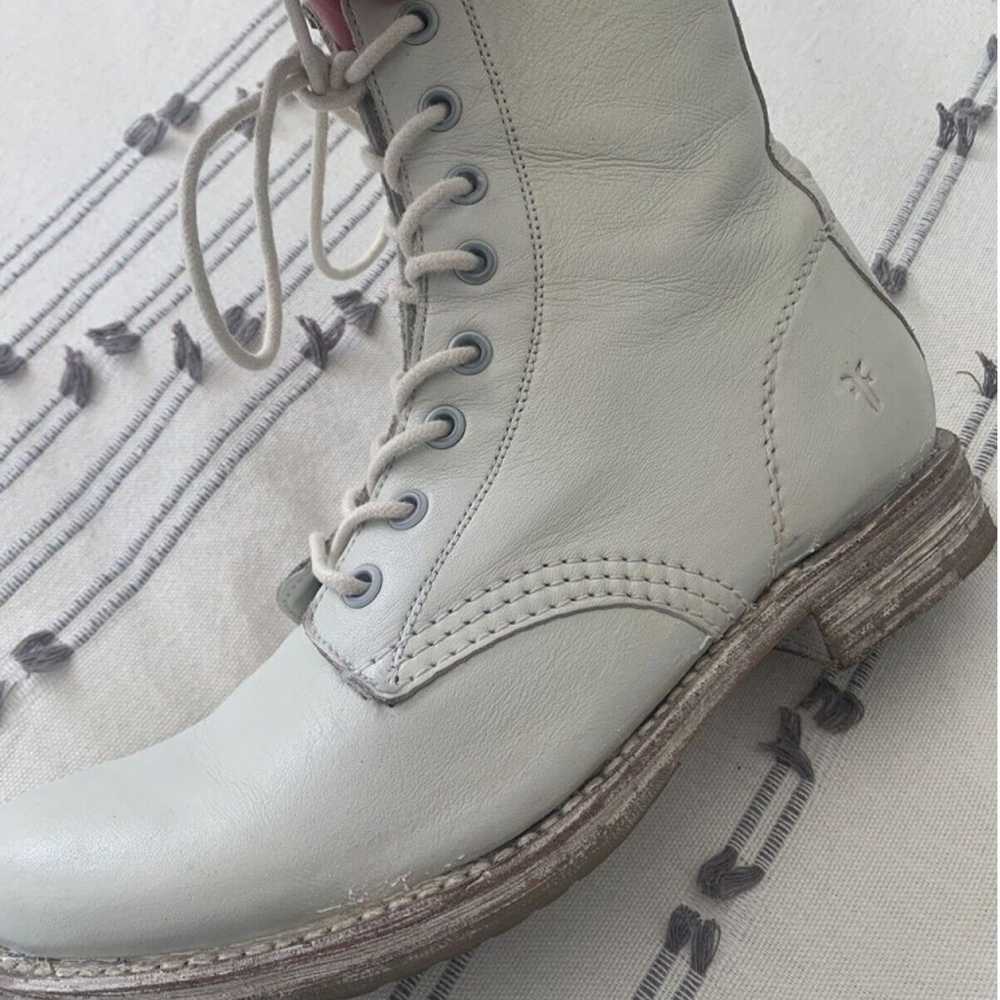 FRYE Off White Veronica Combat Boots 7.5 - image 8