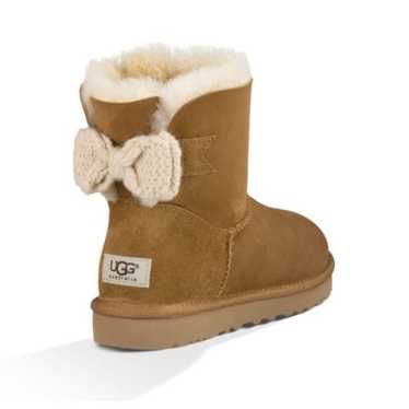 UGG Mini Bailey Knit Bow Boots Chestnut Size 8