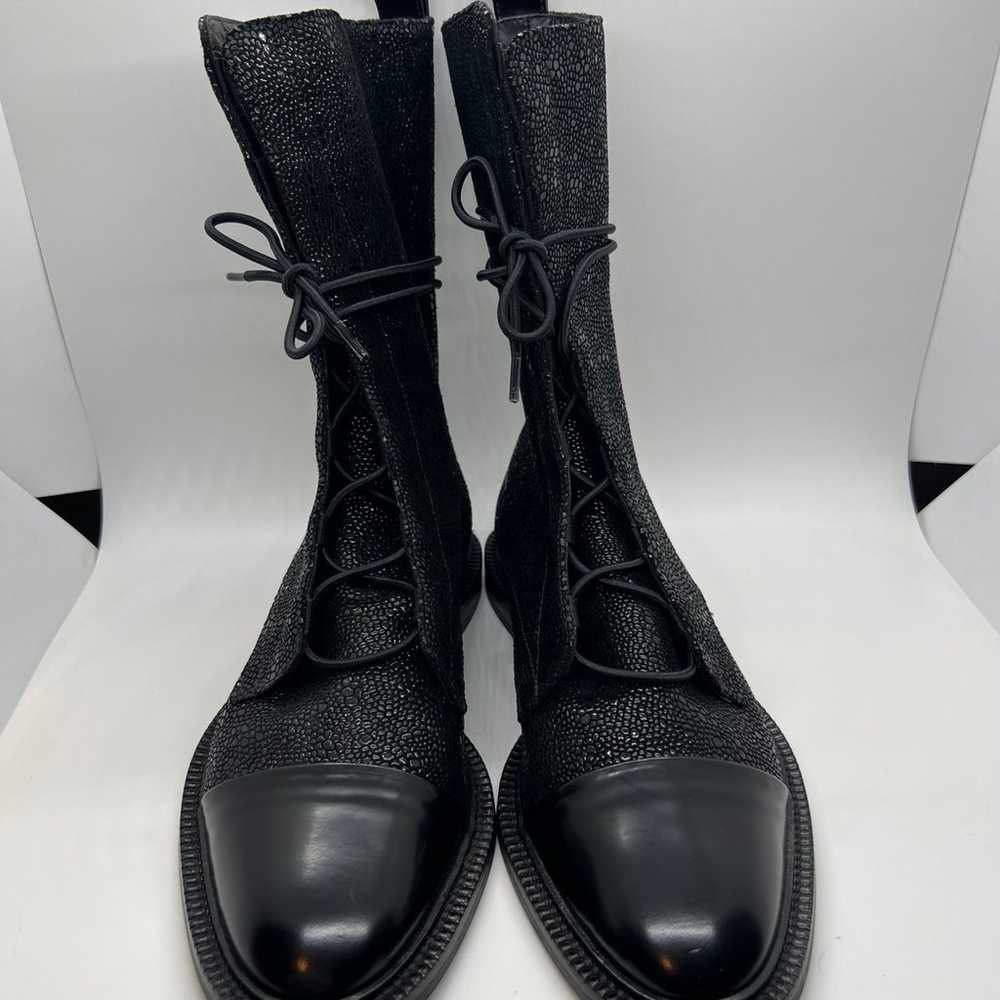 Inch2 Caviar Brogue Black Leather Lace Up Boots S… - image 3