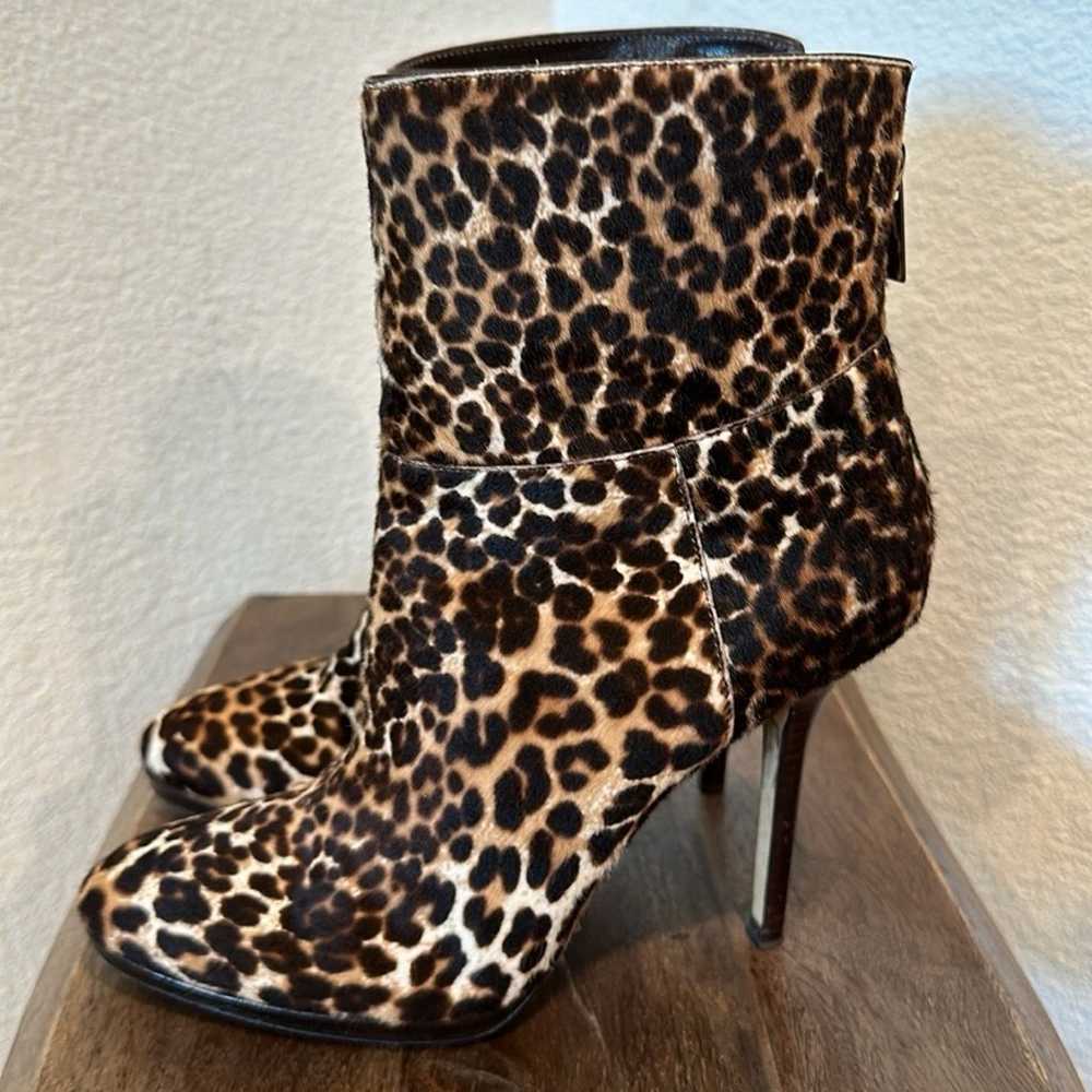 Jimmy Choo Alanis Ankle Bootie Leopard Calf Hair … - image 3