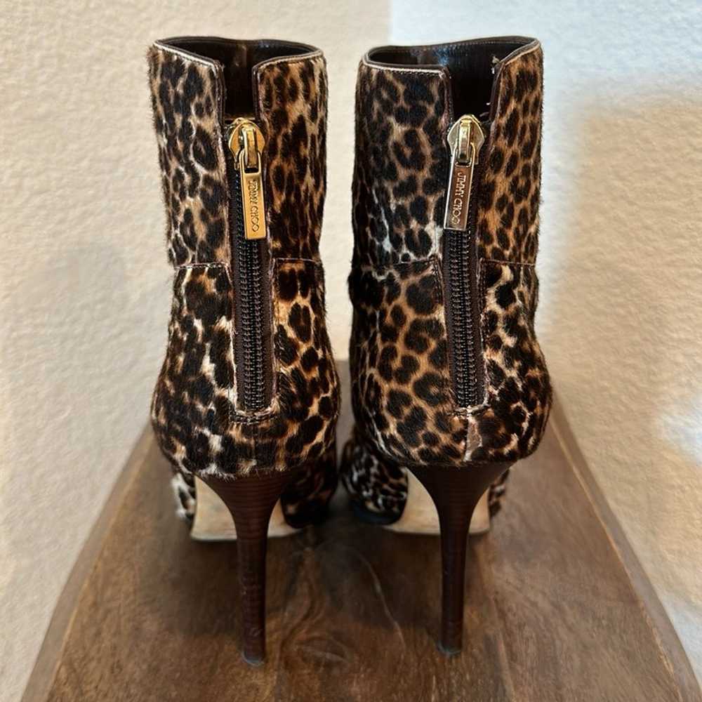 Jimmy Choo Alanis Ankle Bootie Leopard Calf Hair … - image 4