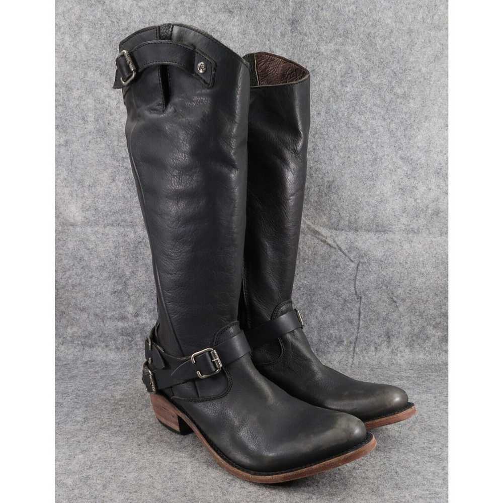 Liberty Black Boots Womens 9.5 Leather Western Ri… - image 1