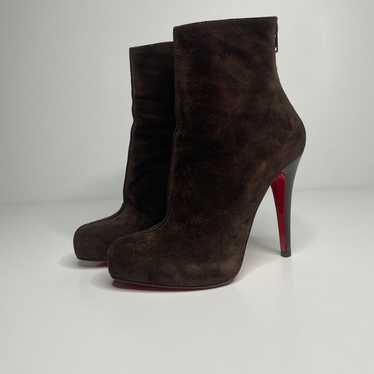 Christian Louboutin brown suede ankle boots