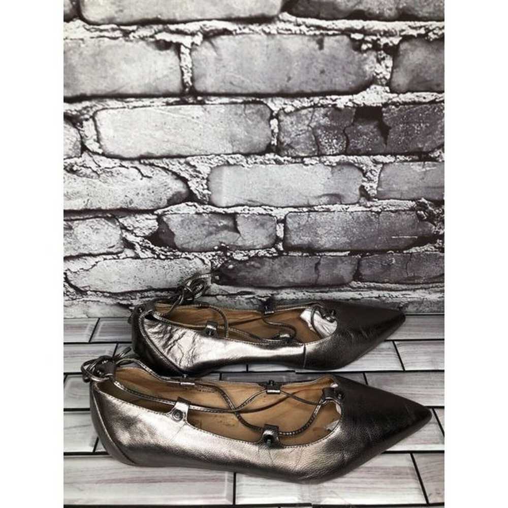 Halogen Owen Ghillie Pewter Metallic Leather Poin… - image 1