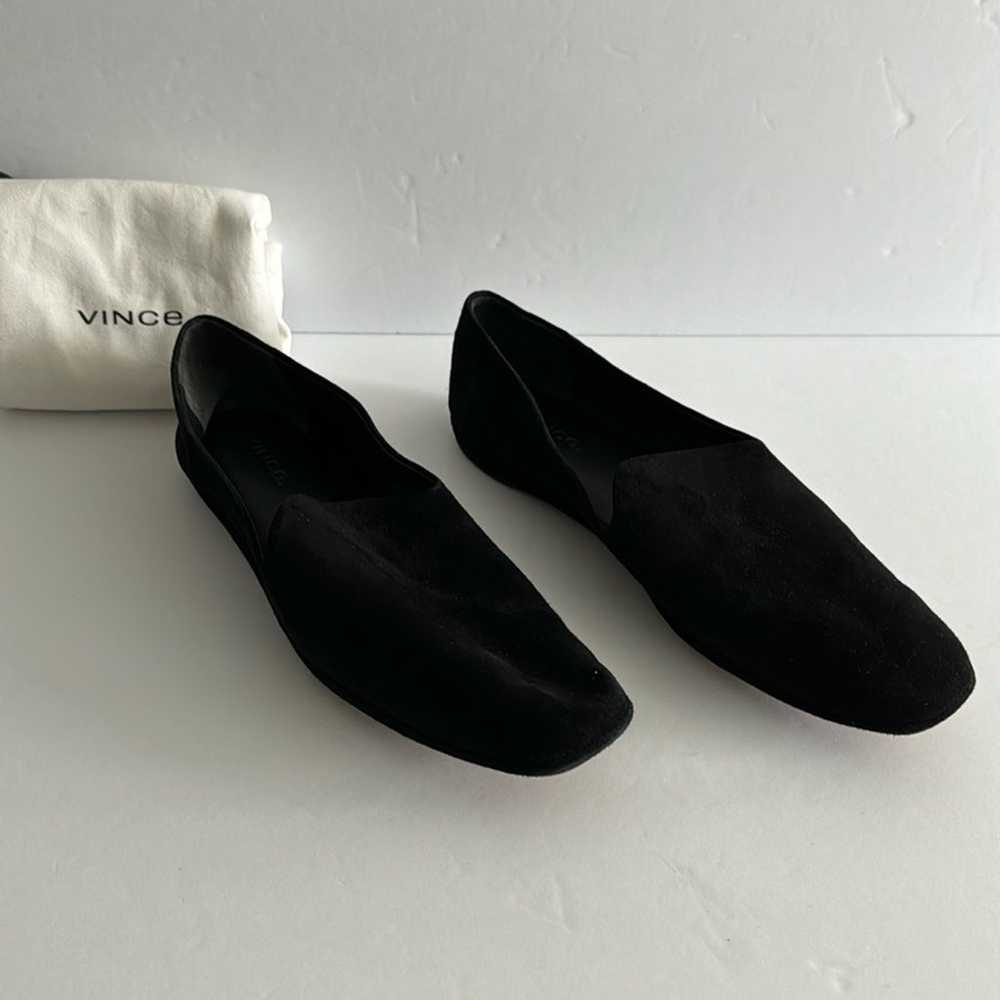 Vince Paz Venetian Loafers Suede Flats Size 9 Bla… - image 1