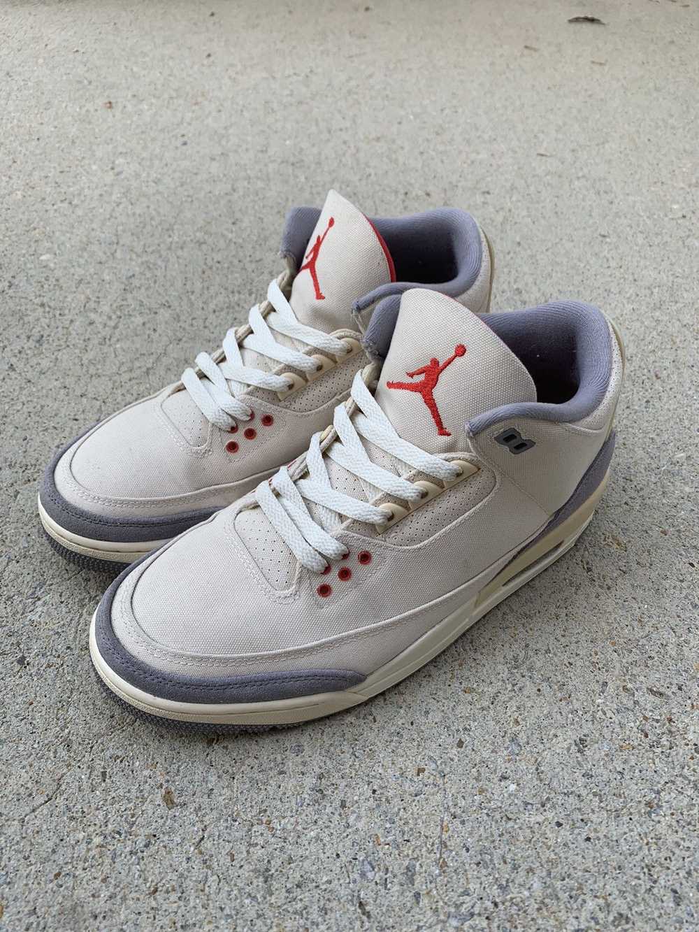Jordan Brand × Nike Air Jordan 3 Retro Muslin/Red… - image 3