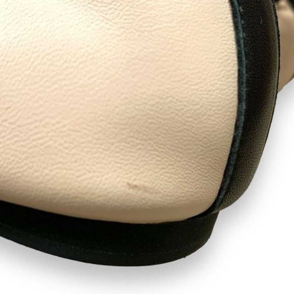 Stuart Weizmann Ballet Flat Shoes Cream Black Lea… - image 10