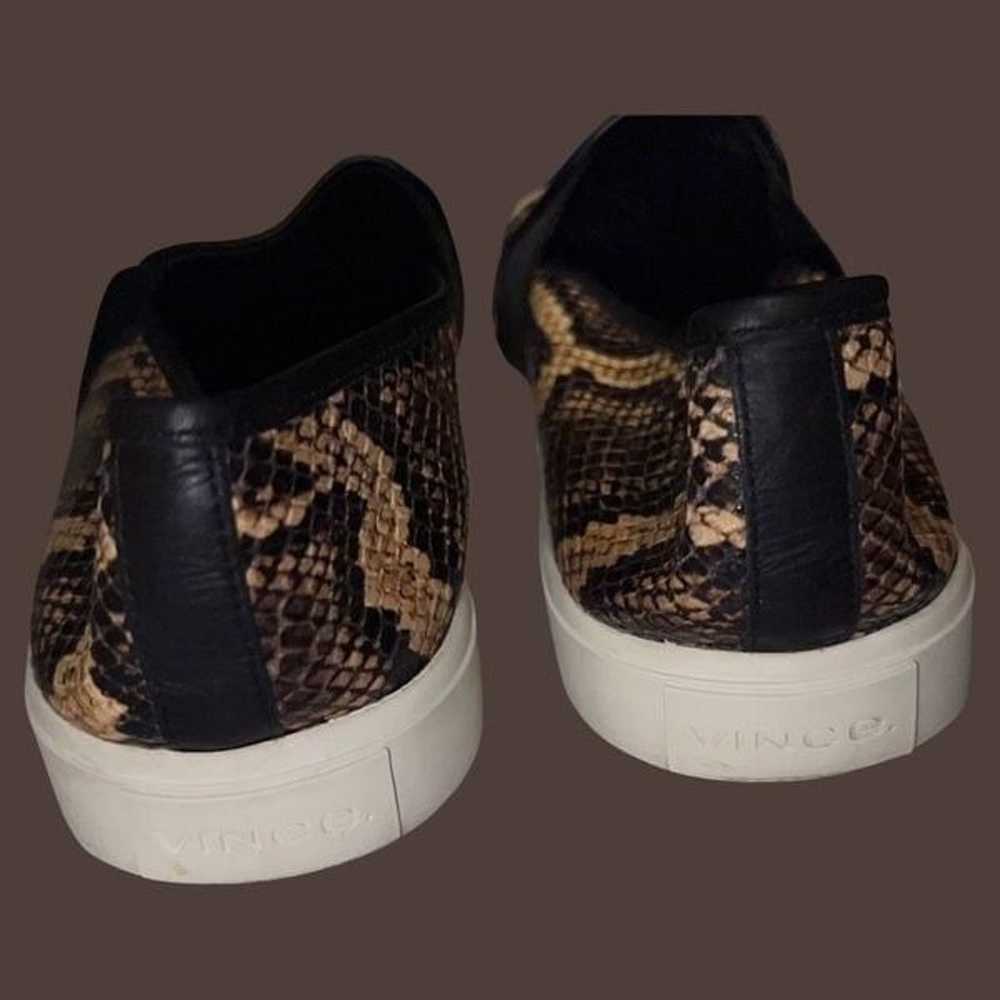 Vince Blair-5 Snake-Effect Leather Slip-On Sneake… - image 3