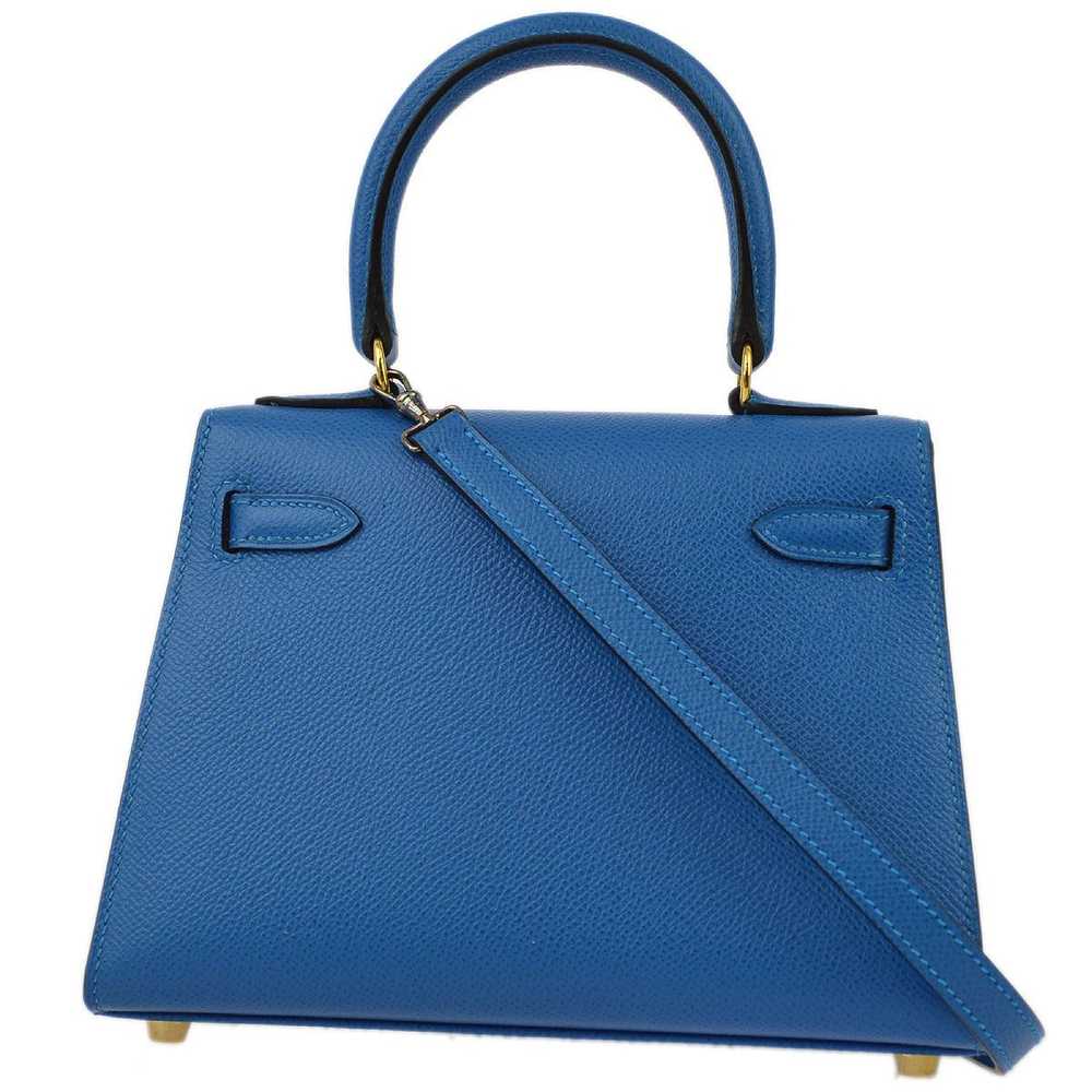 Hermes HERMES 2003 Blue Courchevel Kelly 20 Selli… - image 2