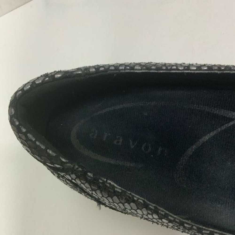ARAVON black leather slip on shoes - image 5