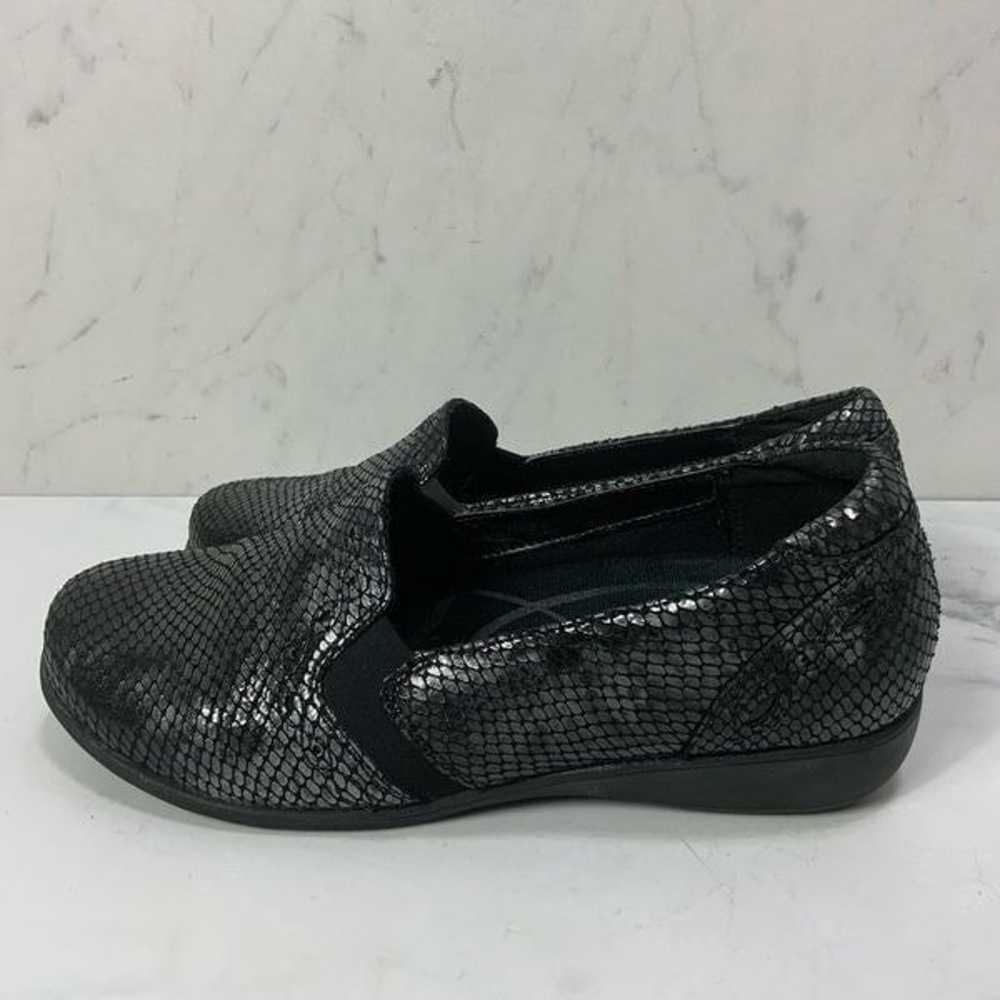 ARAVON black leather slip on shoes - image 6