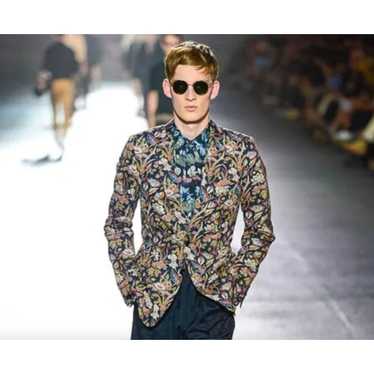 Dries Van Noten SS 2014 Runway Floral Blazer Jack… - image 1