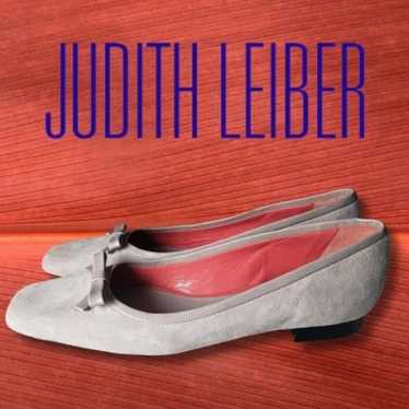 NEW Judith Leiber Suede Square-Toe Flats
