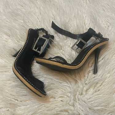 NWOT Delicious Strappy Jeweled Pumps Wood Heel - image 1
