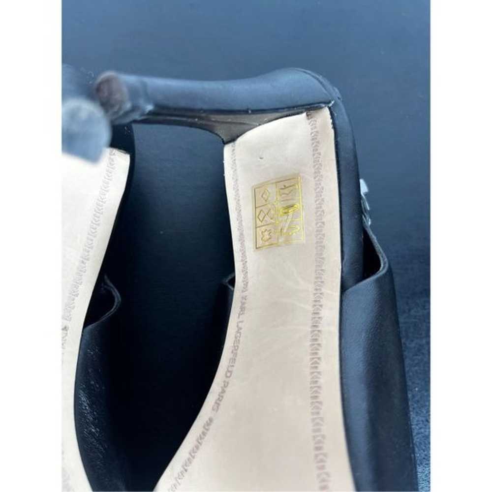 Karl Lagerfeld leather sling back stiletto heels - image 10