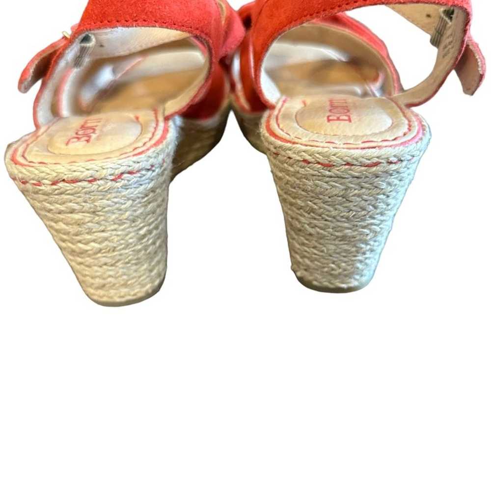 Born Ladies Size 7 Red Suede Wedge with Sisal Hee… - image 6