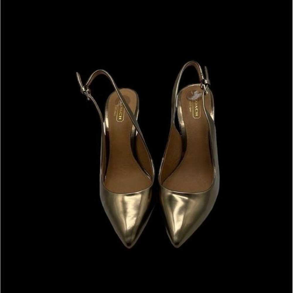 Coach “Lilly” Metallic Bronze Pointed Toe Stilett… - image 2