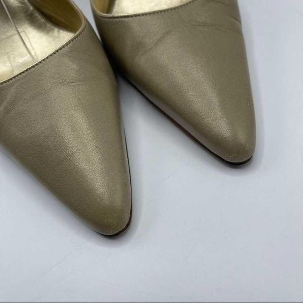 Manolo Blahnik gold ankle strap heels - image 10