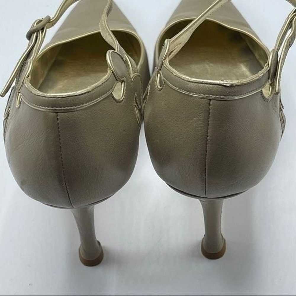Manolo Blahnik gold ankle strap heels - image 12