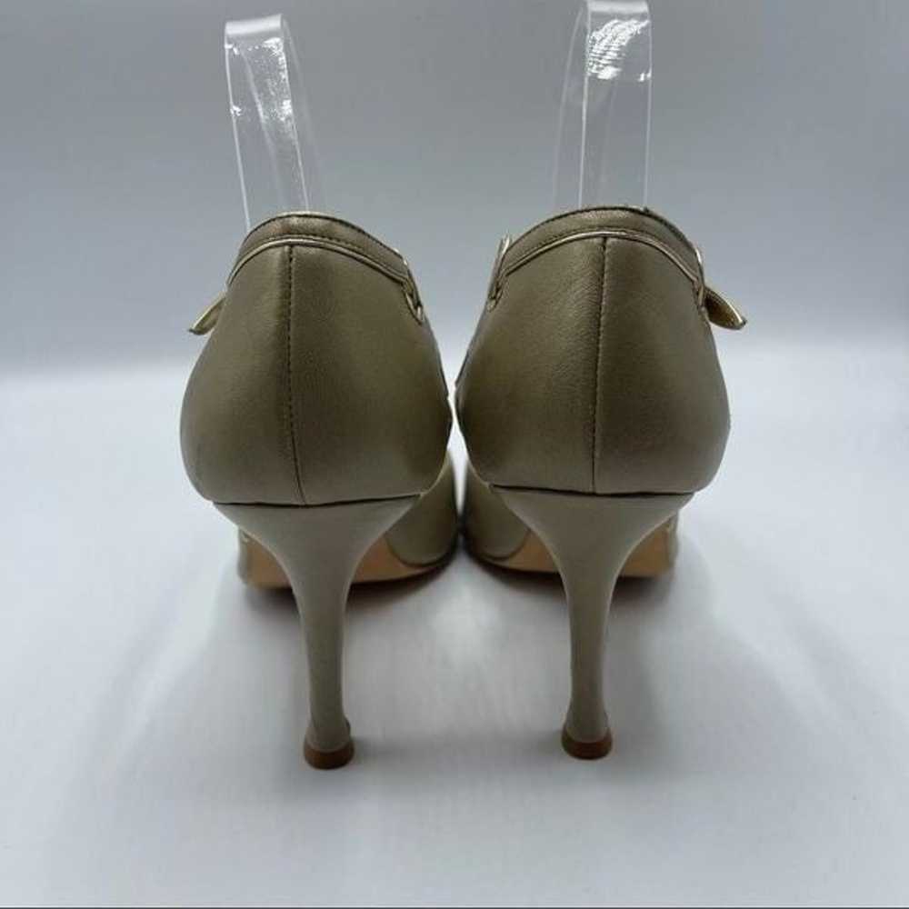 Manolo Blahnik gold ankle strap heels - image 4