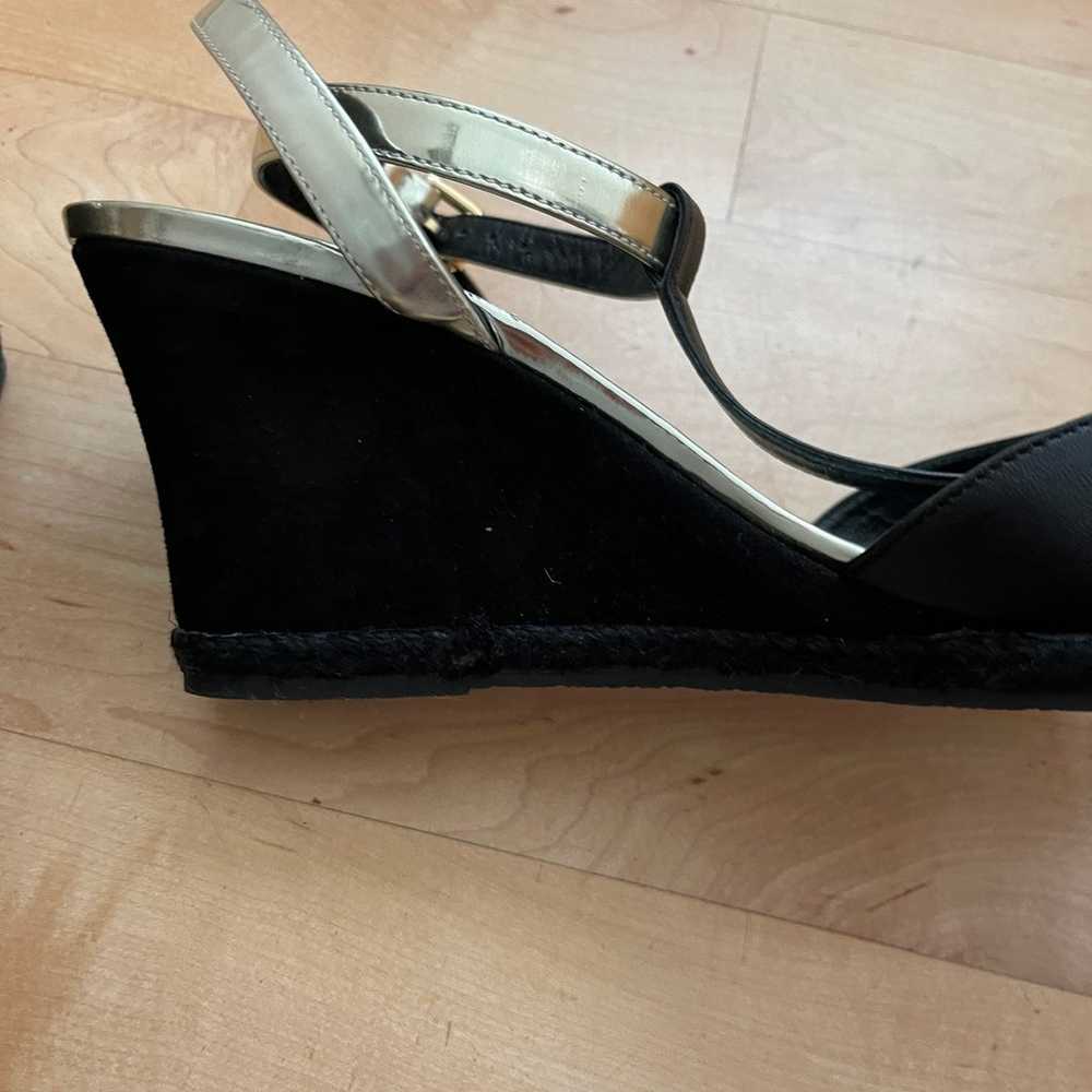 Fendi black w/ gold wedge heel sandals 41 - image 2