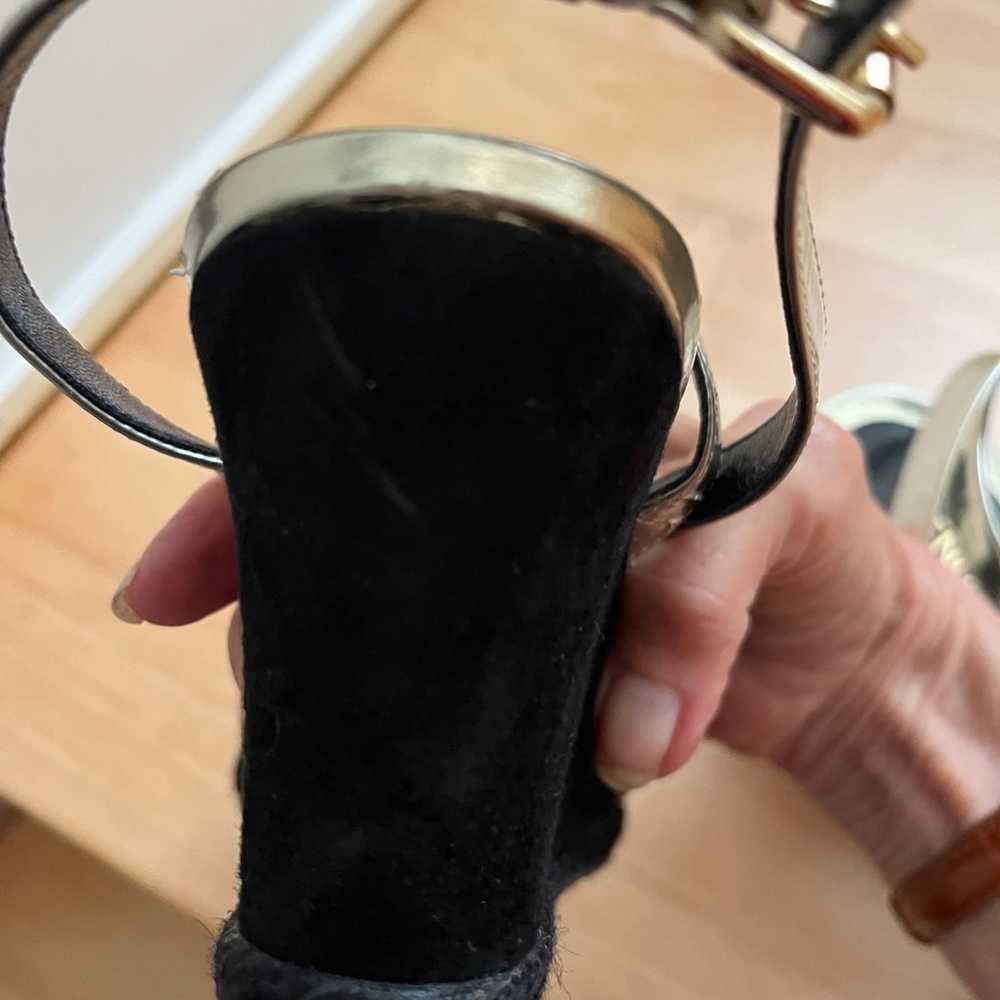 Fendi black w/ gold wedge heel sandals 41 - image 4