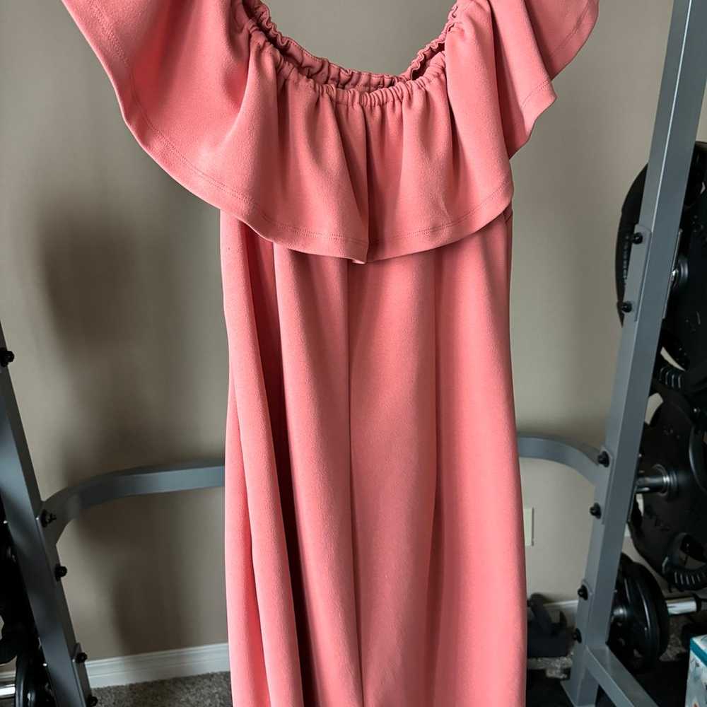 1.STATE Ruffle Off-the-shoulder Dress in Coral - image 2