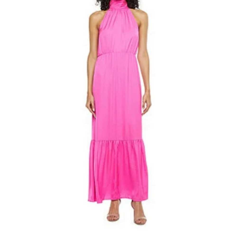 GORGEOUS Pink Halter Maxi Dress - image 1