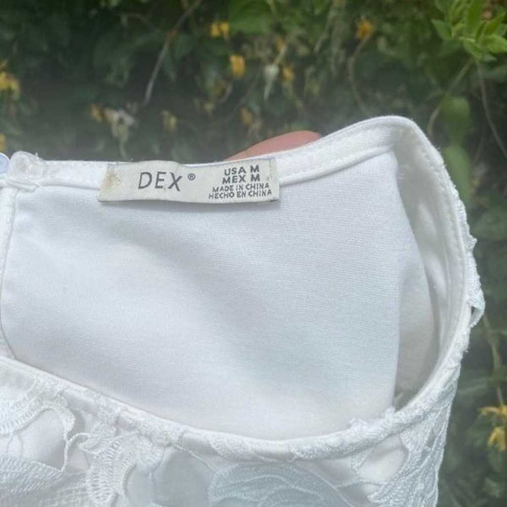 DEX elegant sexy midi lace white dress - image 9