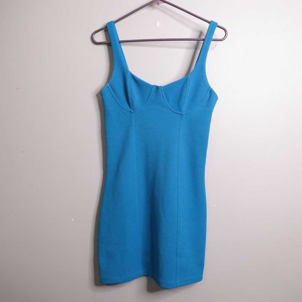 Zara Sleeveless Corset Stitch Bodycon Mini Dress … - image 1