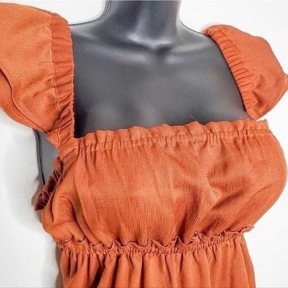 WeWoreWhat Clay Red Orange Flirty Crinkle Chiffon… - image 2