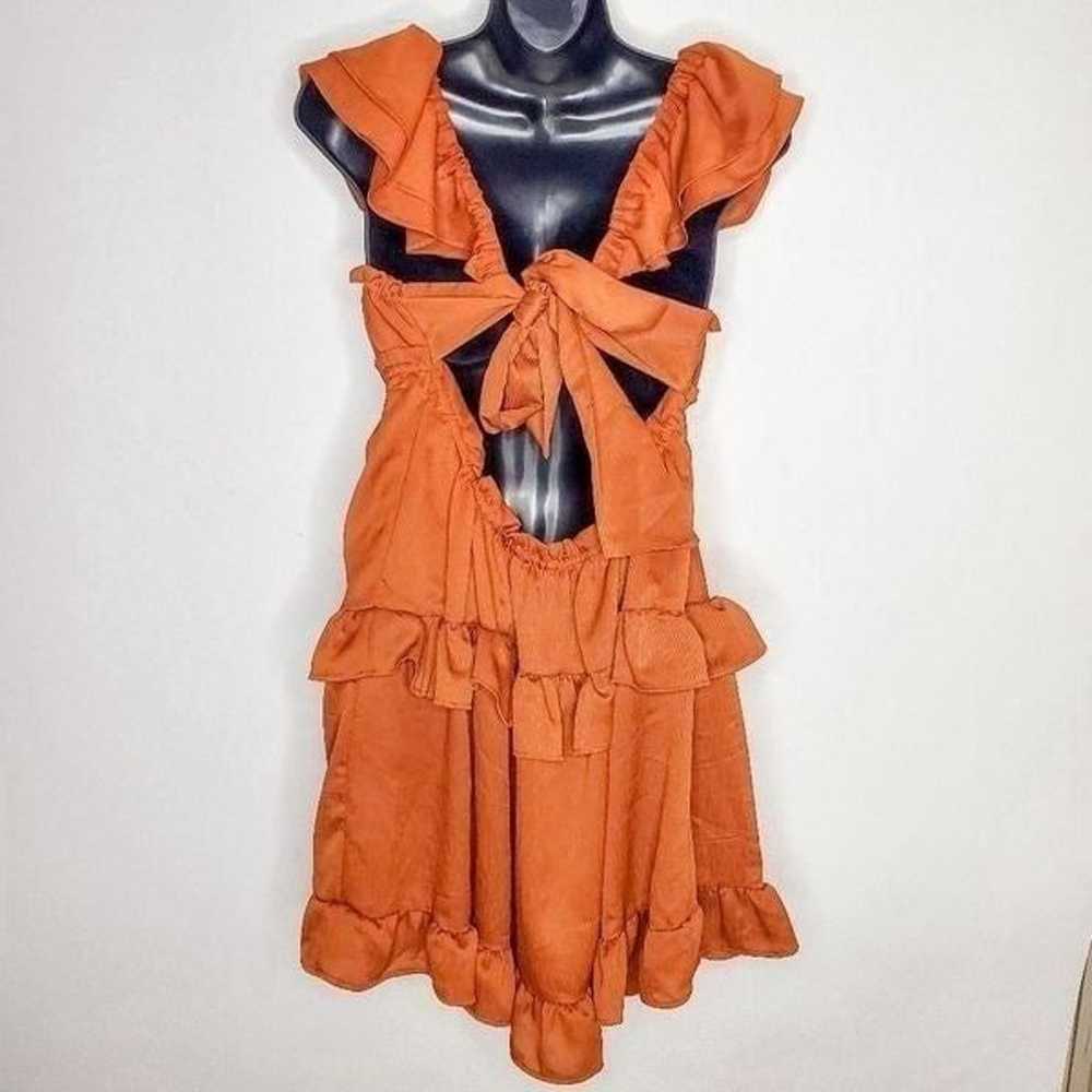 WeWoreWhat Clay Red Orange Flirty Crinkle Chiffon… - image 3