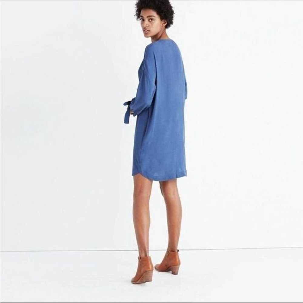 Madewell Blue Du Jour Tie Sleeve Tunic Dress - image 2