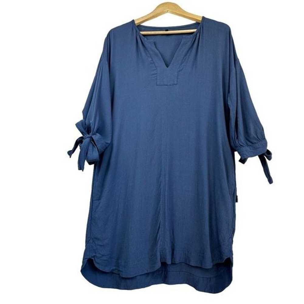 Madewell Blue Du Jour Tie Sleeve Tunic Dress - image 8