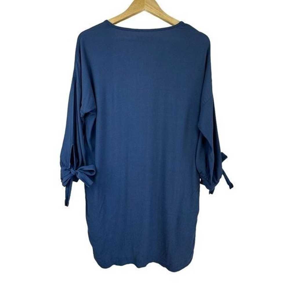 Madewell Blue Du Jour Tie Sleeve Tunic Dress - image 9
