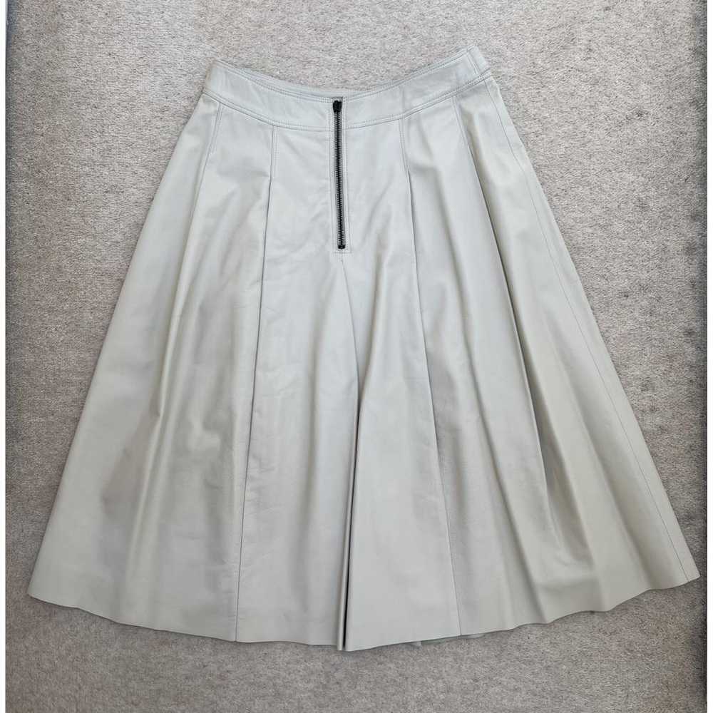 Burberry Leather mid-length skirt - image 3