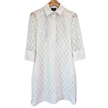 Adrianna Papell White Lace Shirt Dress Women's 6 - image 1