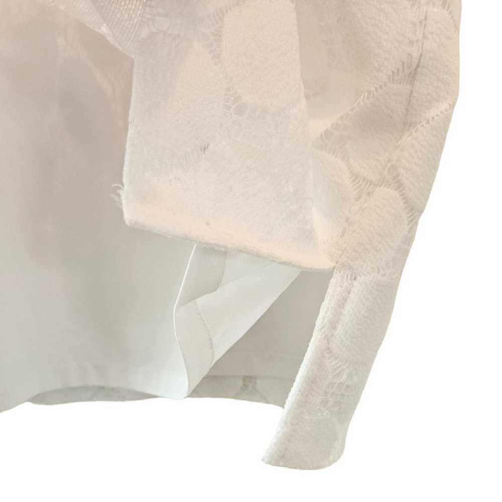Adrianna Papell White Lace Shirt Dress Women's 6 - image 5