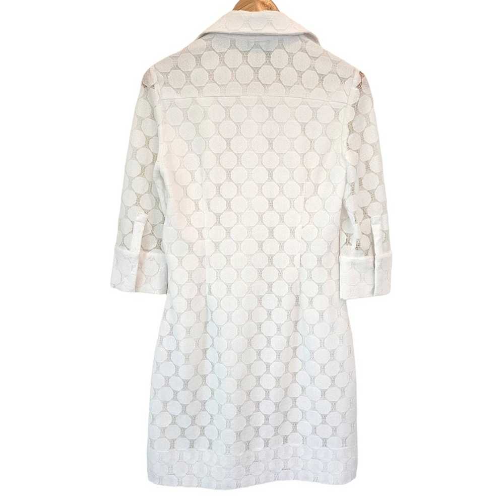 Adrianna Papell White Lace Shirt Dress Women's 6 - image 8
