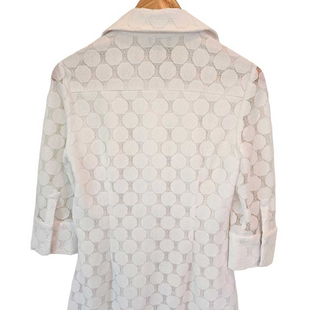 Adrianna Papell White Lace Shirt Dress Women's 6 - image 9