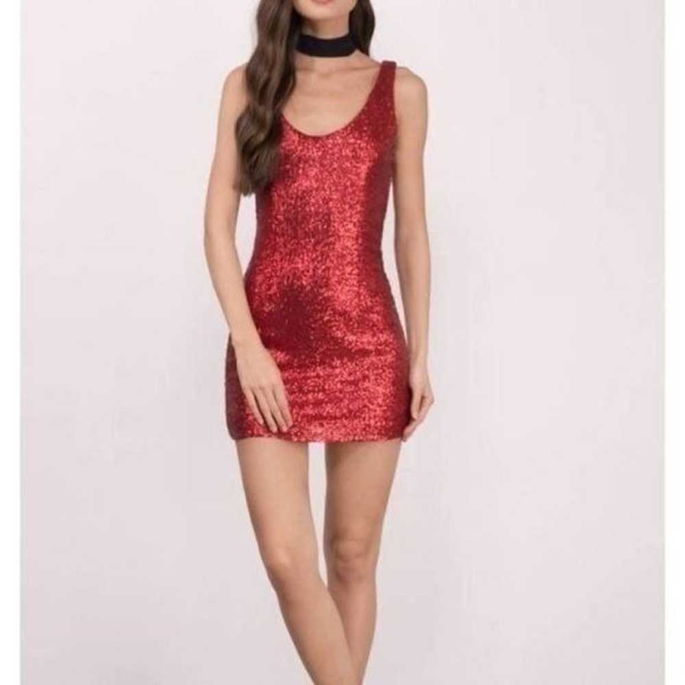 Tobi red sequins holiday dress - image 10