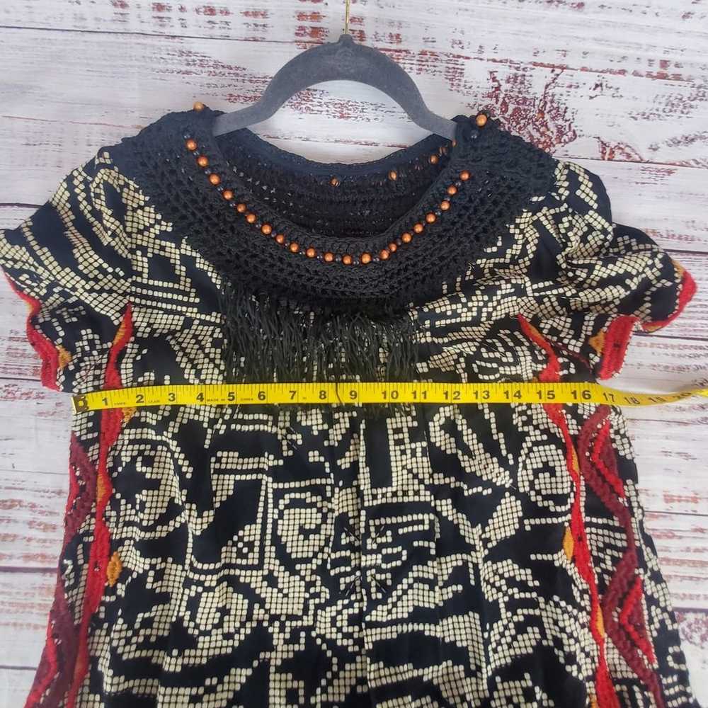 Floreat Anthropologie Abelia Fringe Dress Black W… - image 9