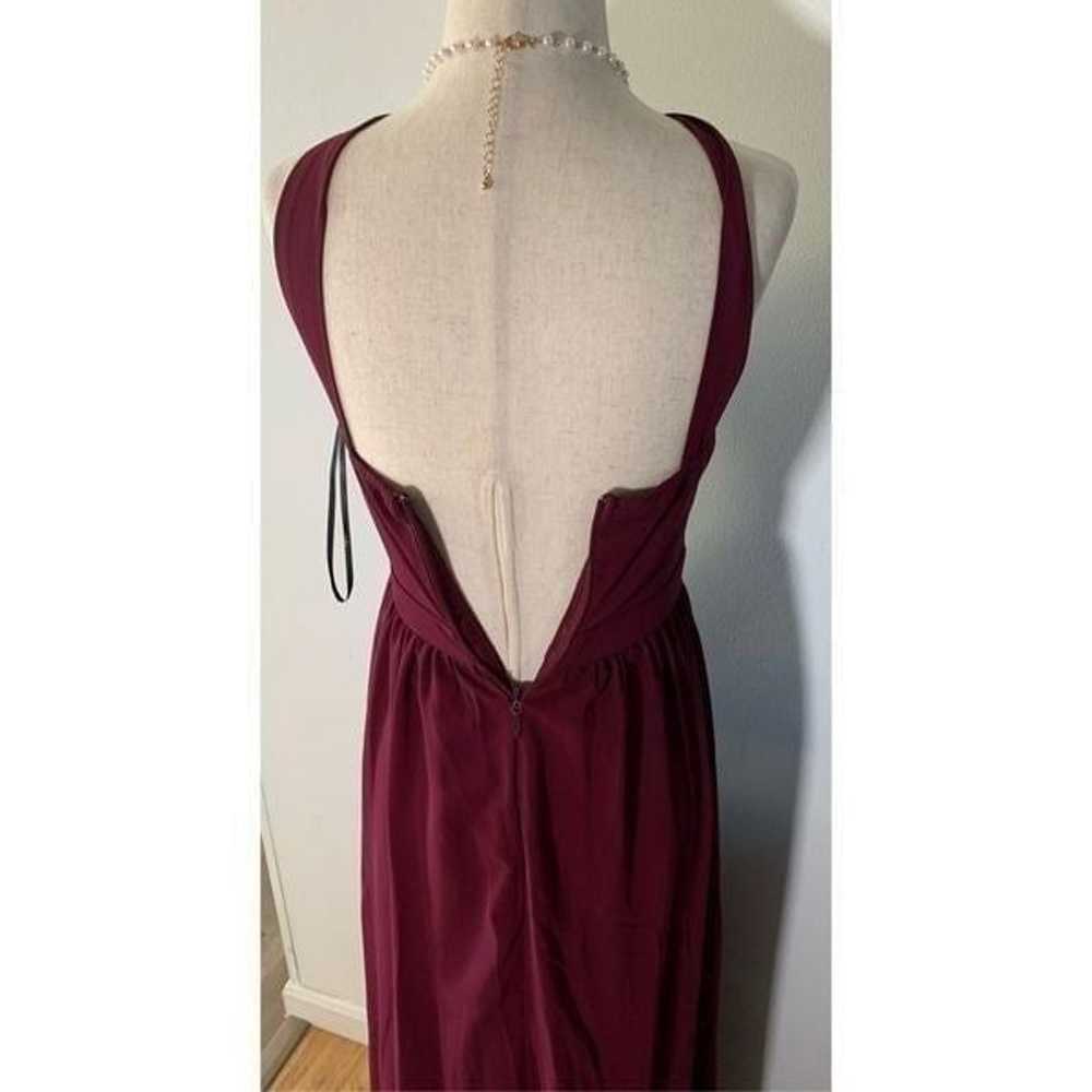 Lulus long maxi dress size xs burgundy red - image 2